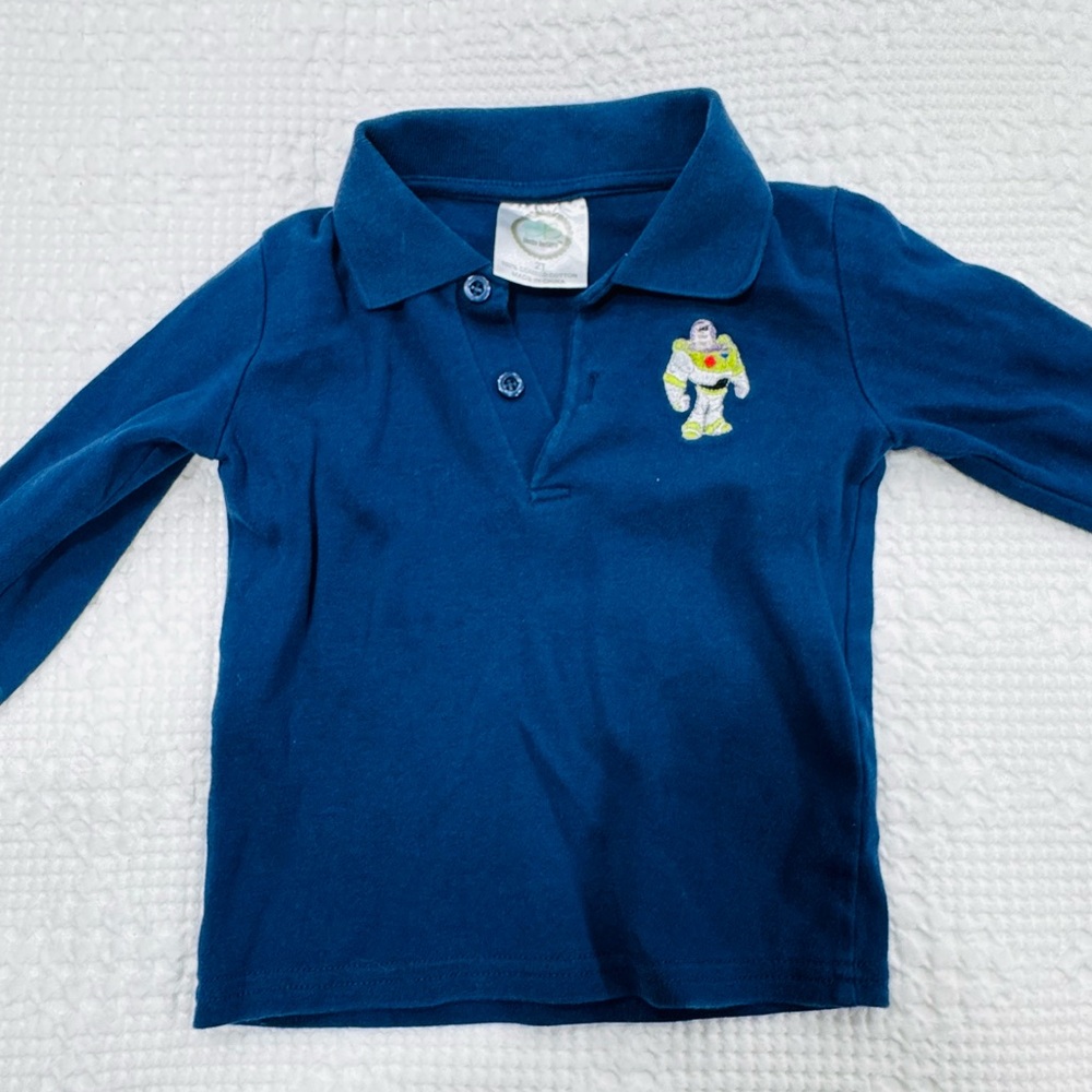 Navy Kids Polo Shirt with Embroidered Astronaut, buzz light year shirt,